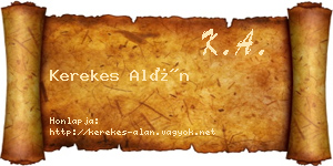 Kerekes Alán névjegykártya